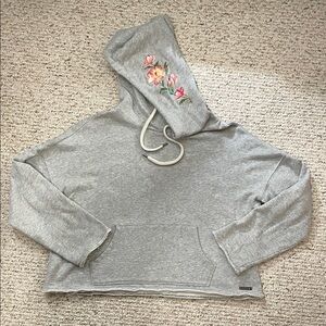 Betsey Johnson vintage gray cropped hoodie, oversized, XS, great condition